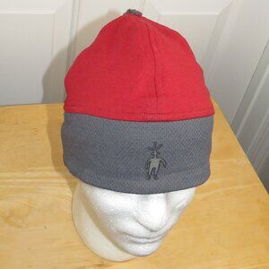 Smartwool Beanie Adult One Size Cuffed Merino Wool Blend Tassel Red/Gray Logo